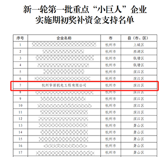 華新機電晉升國家重點“小巨人”啦！